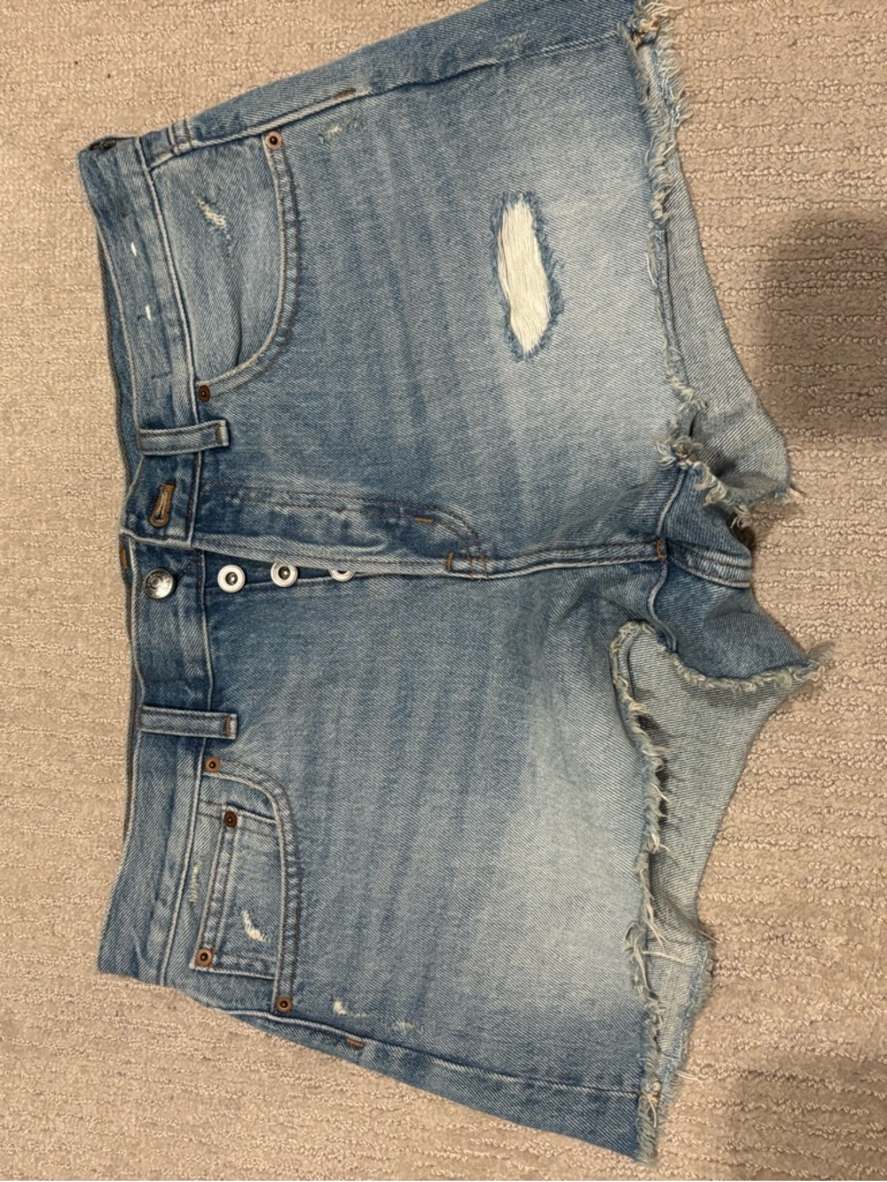 Madewell Light Blue Distressed Denim Jean Shorts